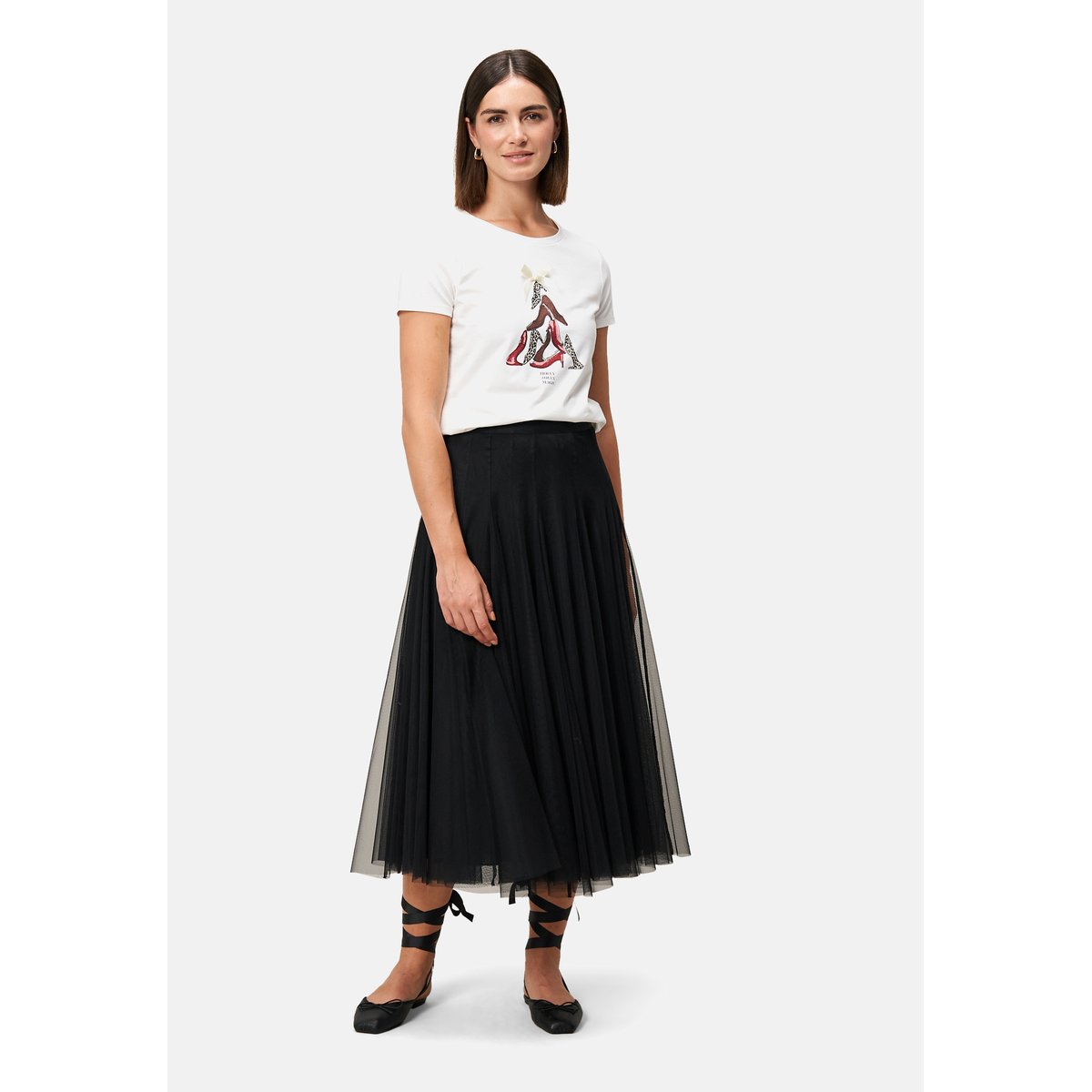 Shirt mit aufdruck und schleife patch creamred, ZERO
