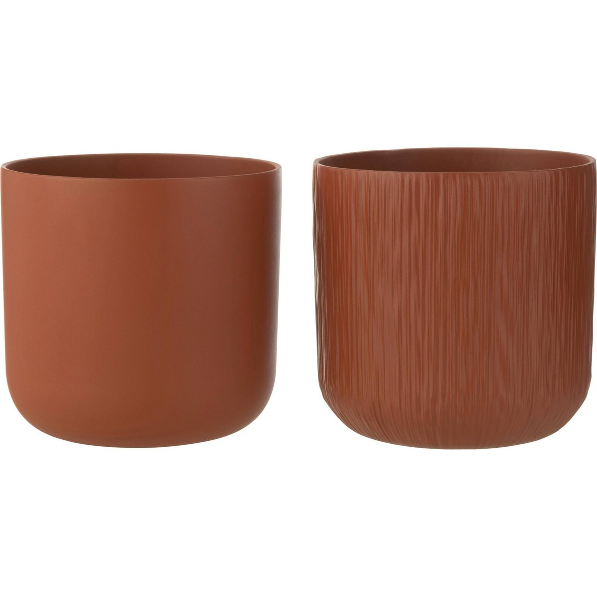 Cache-pot en poterie, Lot de 2 marron, RECOLLECTION