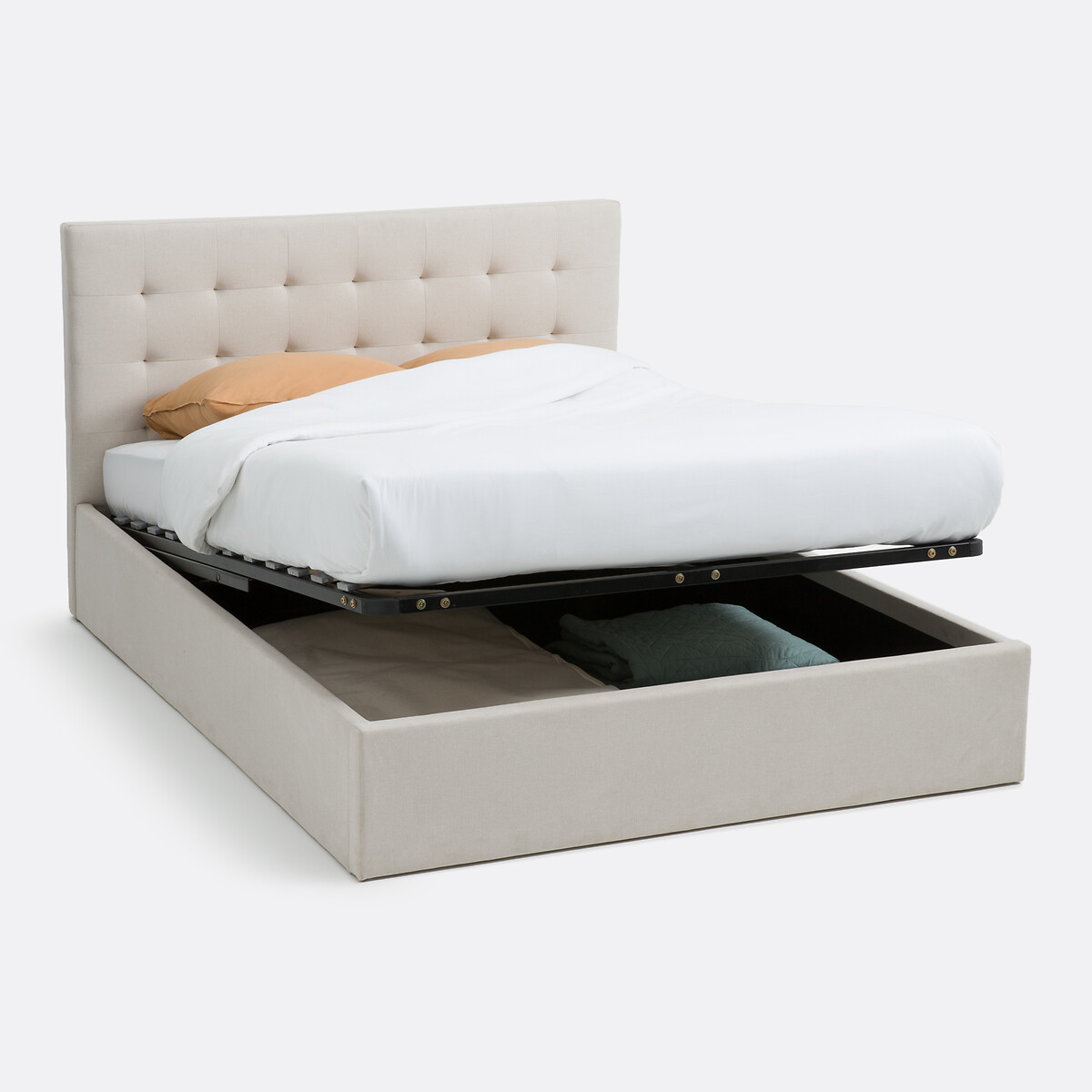 Lit coffre avec sommier relevable, Gennie beige, LA REDOUTE INTERIEURS
