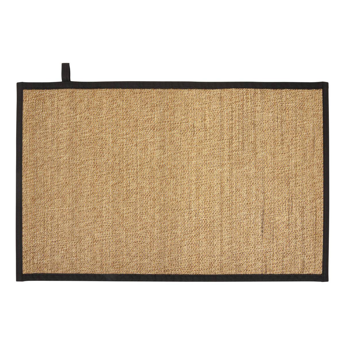 Tapis de bain rectangulaire en bambou STEMY noir, 5FIVE SIMPLY SMART