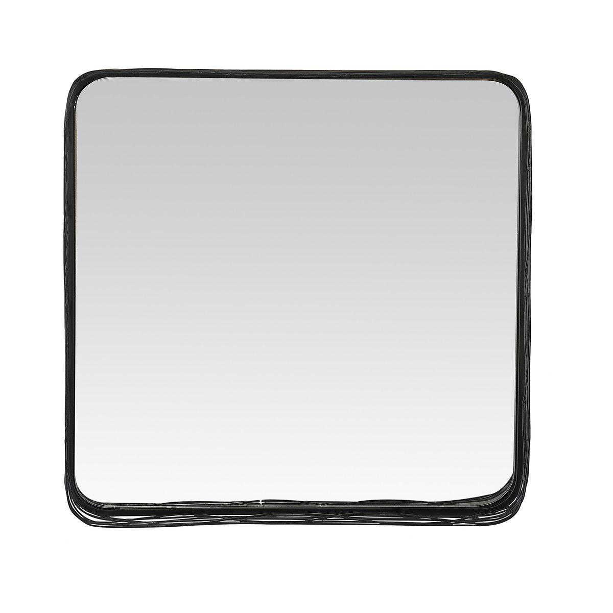 Miroir filaire métal fin carré 60x60cm noir, EMDE