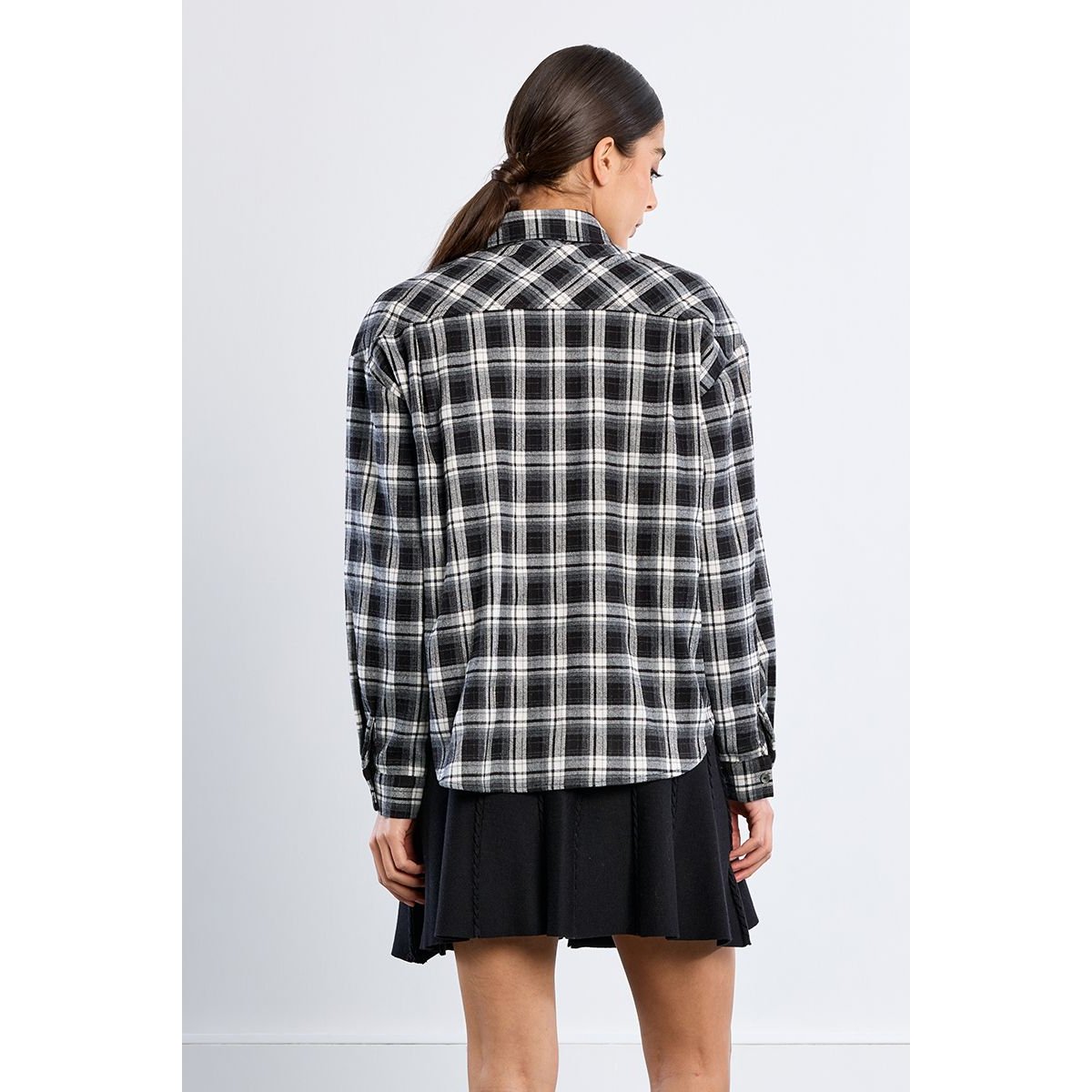Chemise oversize à carreaux noir, LILI SIDONIO