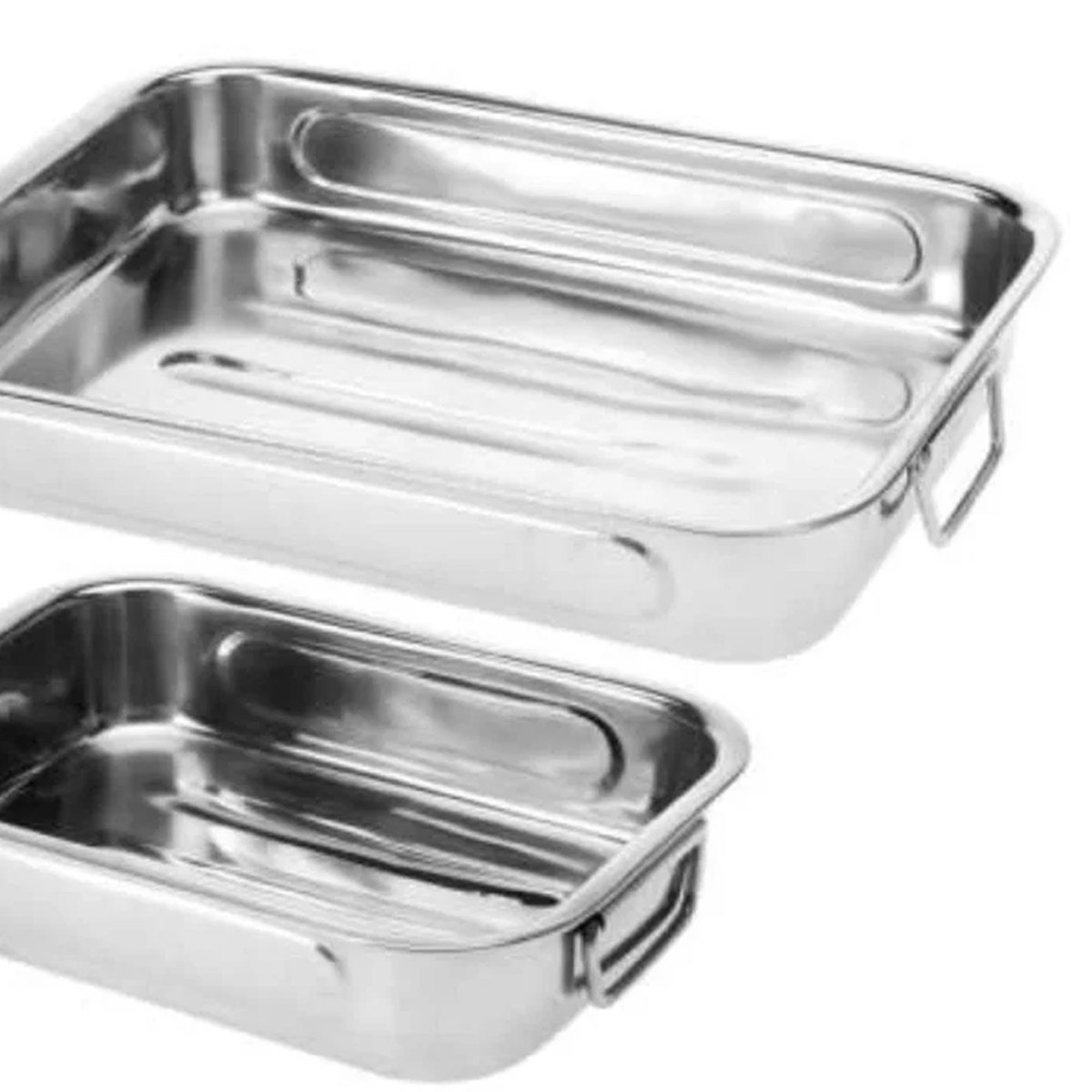 Set de 3 plats à four inox avec poignées 35x26cm chrome/inox, WADIGA