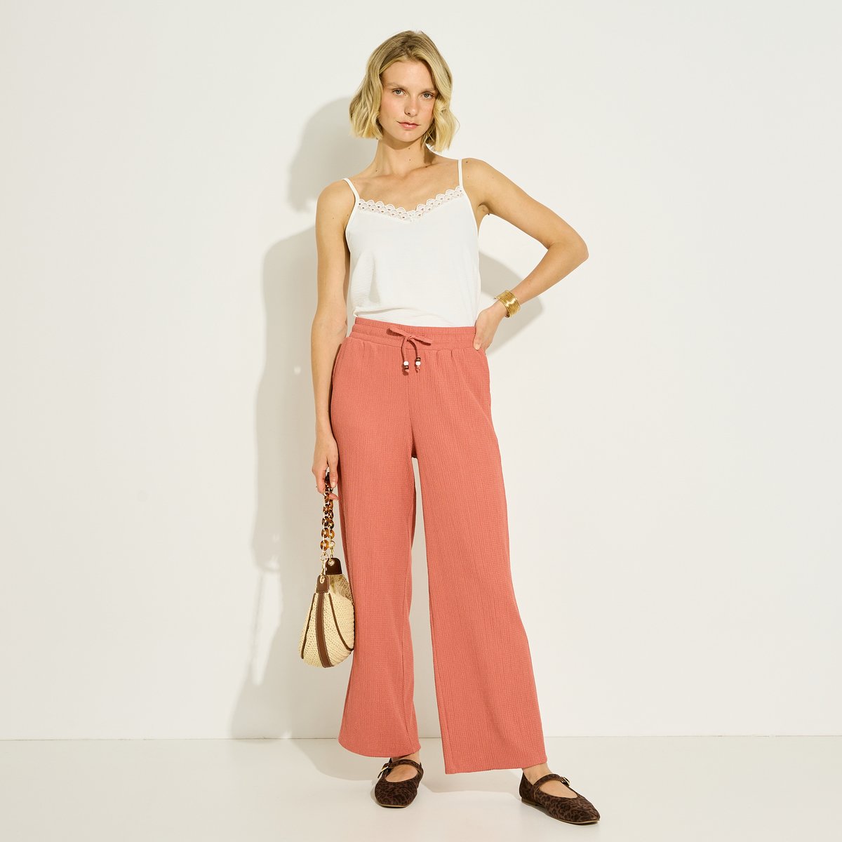 Pantalon fluide orange bordeaux, GRAIN DE MALICE