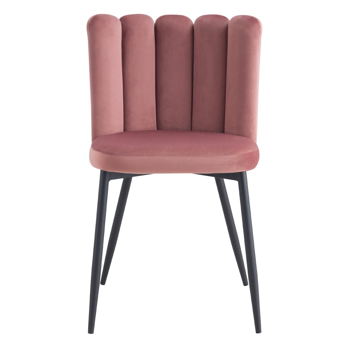 Lot de 2 chaises en velours et pieds en métal - ROSY vieux rose, MAISON PAVANE
