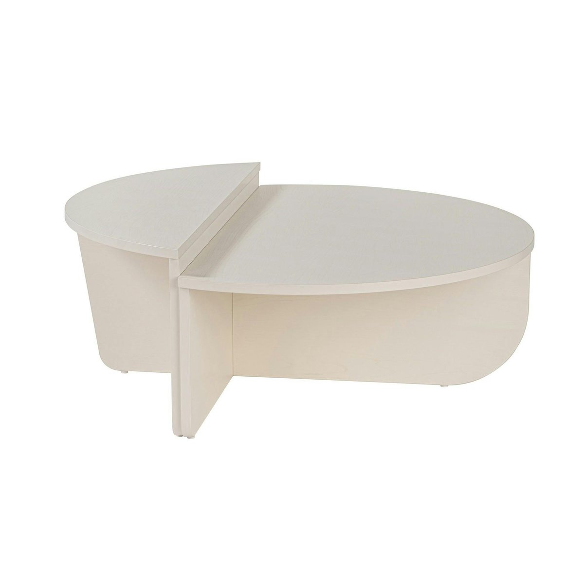 Table basse ronde modulable 2 hauteurs MARFA bois blanc, PIER IMPORT