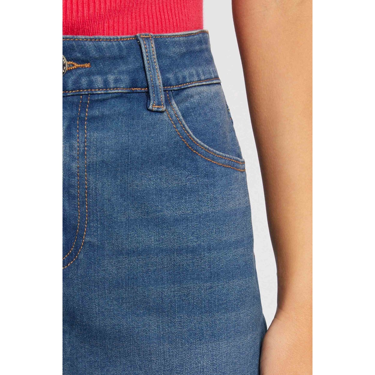 Jupe courte en jean jean stone, MORGAN