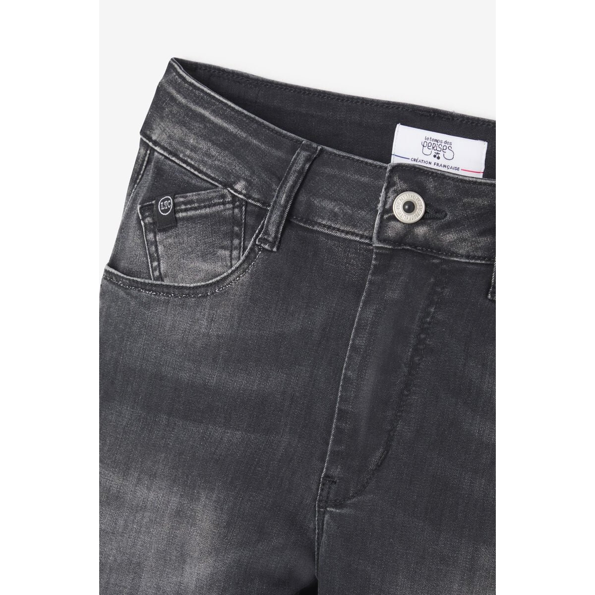 Jeans push-up slim taille haute PULP, 7/8ème black, LE TEMPS DES CERISES