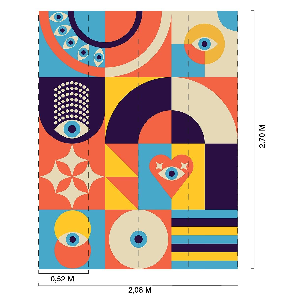 Papier peint l'oeil bleu intissé, HEXOA