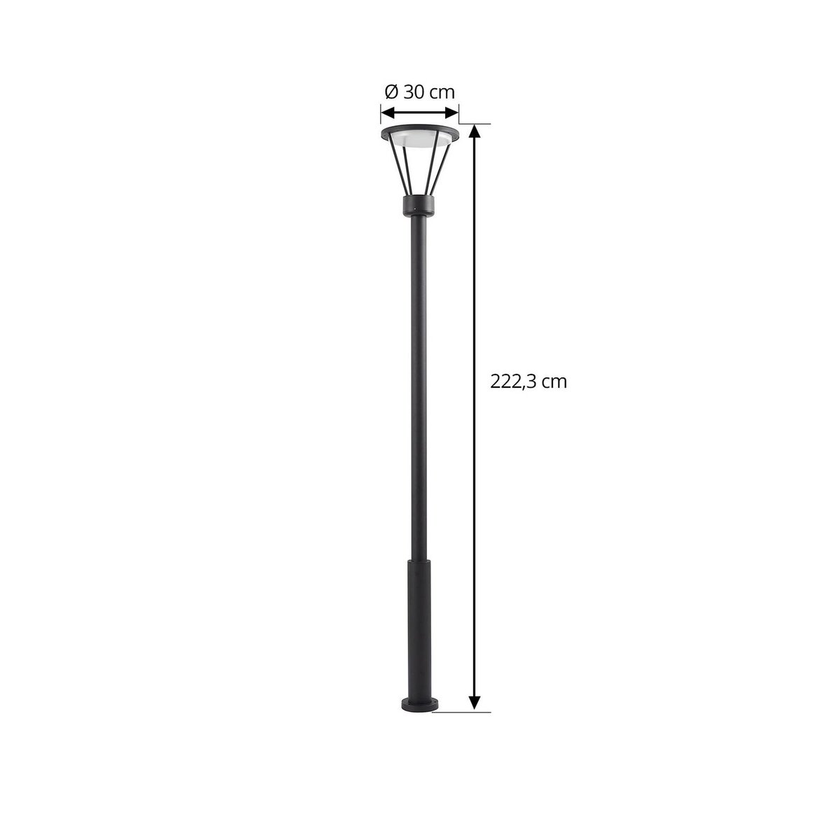 Lampadaire extérieur en aluminium moderneLED noir, LUCANDE