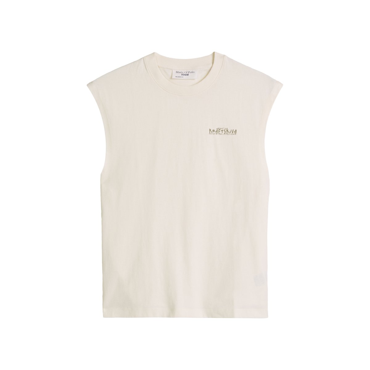 Débardeur Crayfish Capsule en jersey de coton bio de poids moyen blanc, MARC O’POLO DENIM