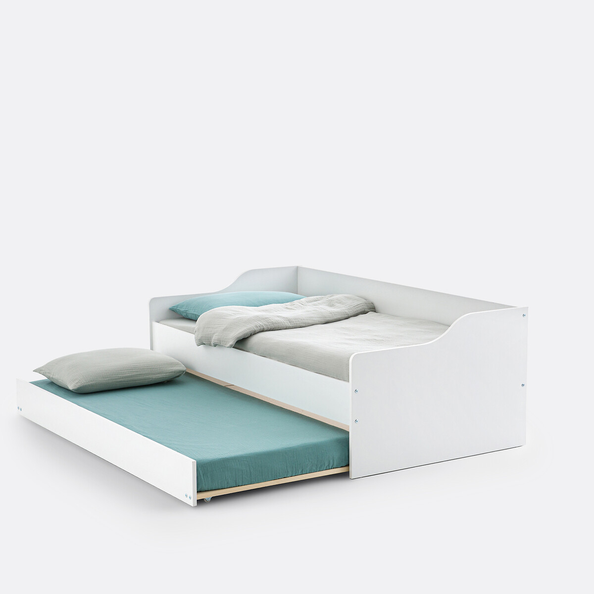 Lit banquette gigogne avec sommiers, Arrie blanc, SO'HOME