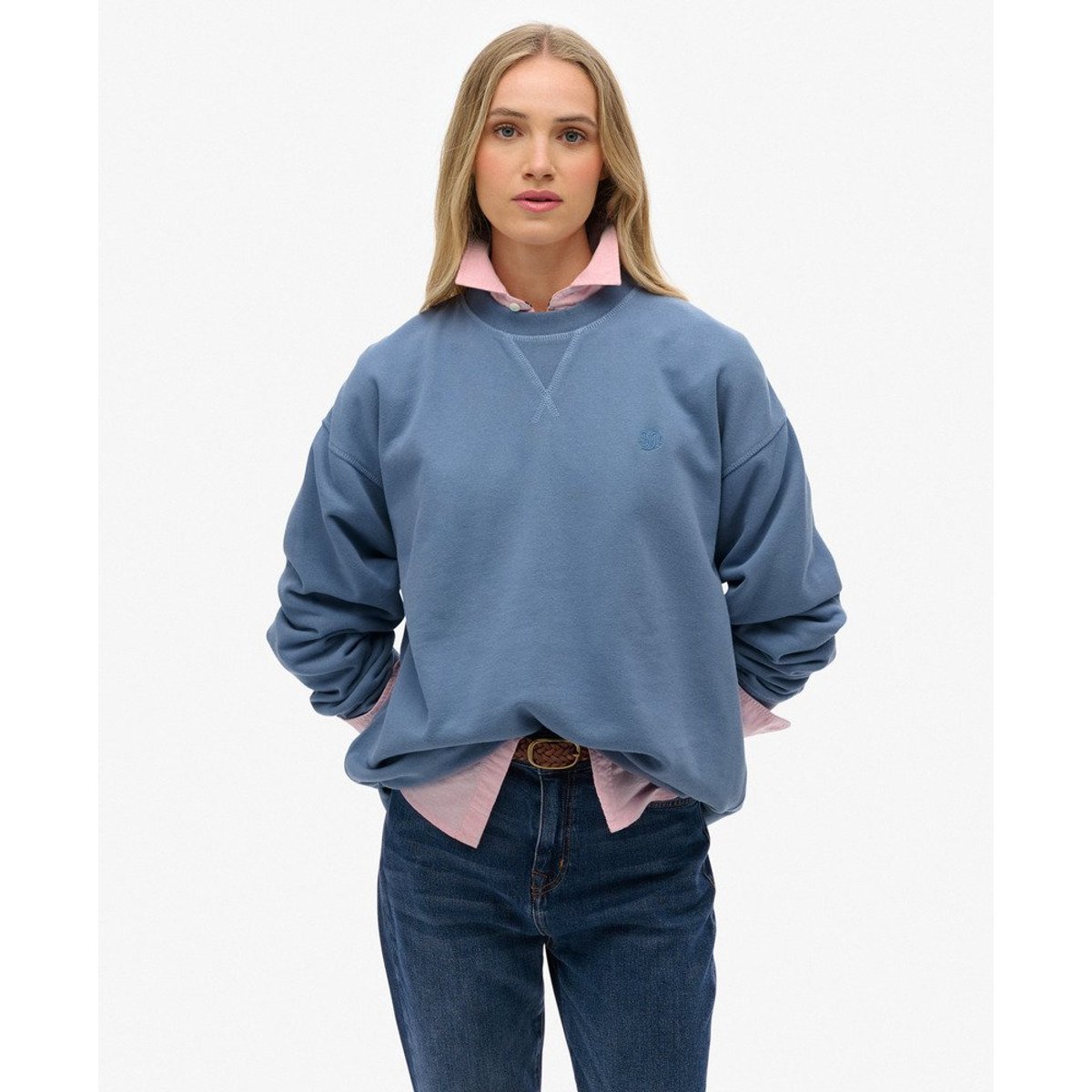 Sweatshirt Crew Studios bleu marée, SUPERDRY