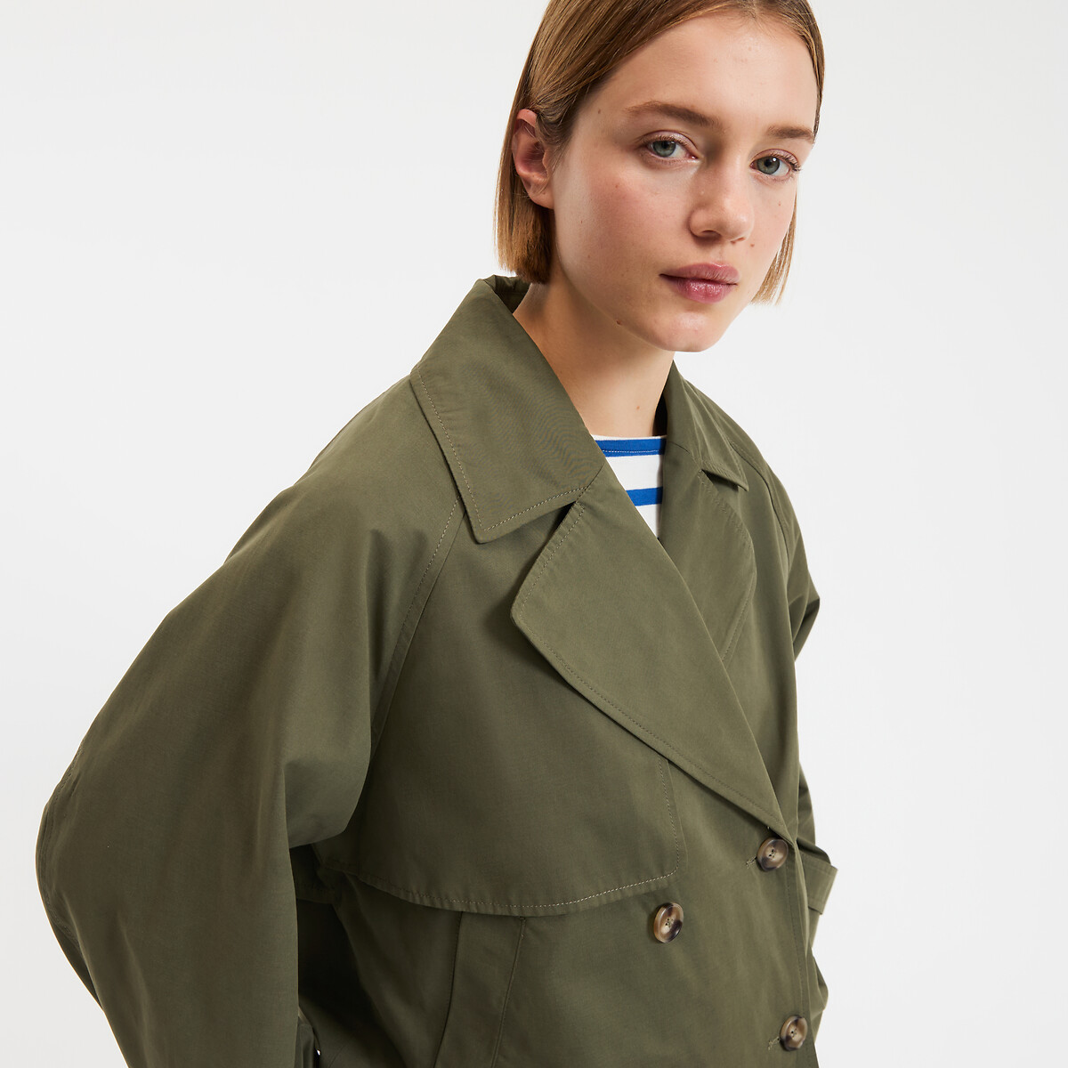Marcellin Signature Oversized Trench Coat khaki green, LA REDOUTE COLLECTIONS