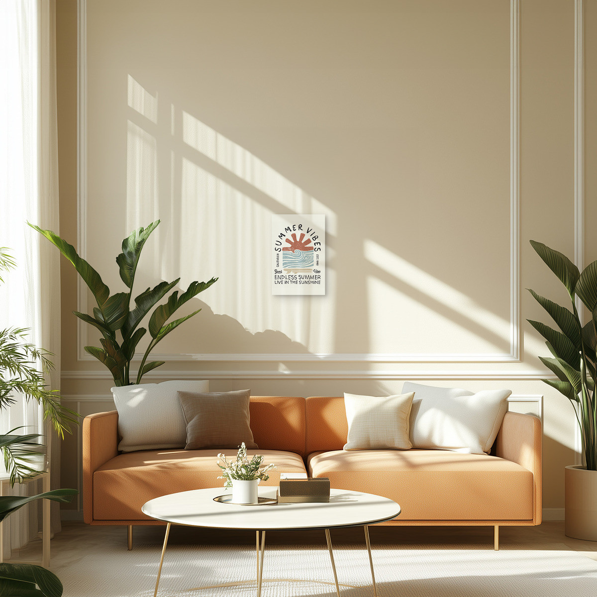 Tableau Sur Toile Ambiance Summer ILLUSTRATION tableaux sur toile-orange, CEANOTHE