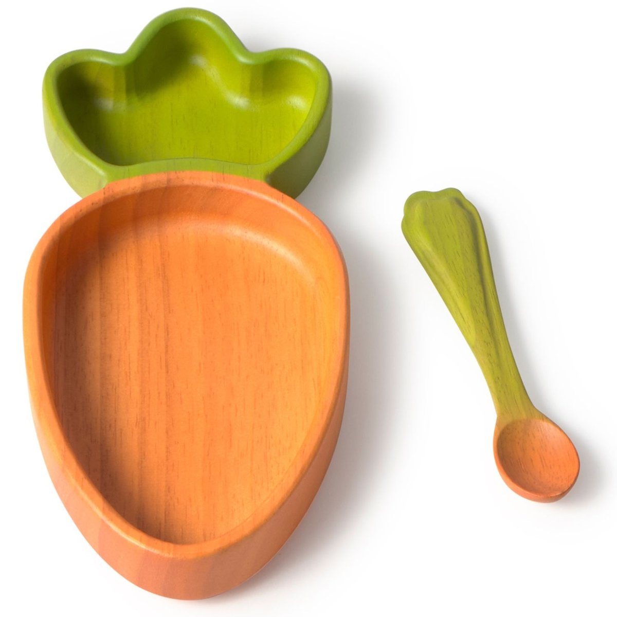 Set assiette et cuillère orange, vert, OLI & CAROL