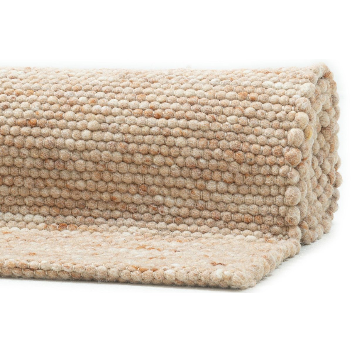 Tapis réversible en laine foulée - HOERNUM beige foncé, THEKO