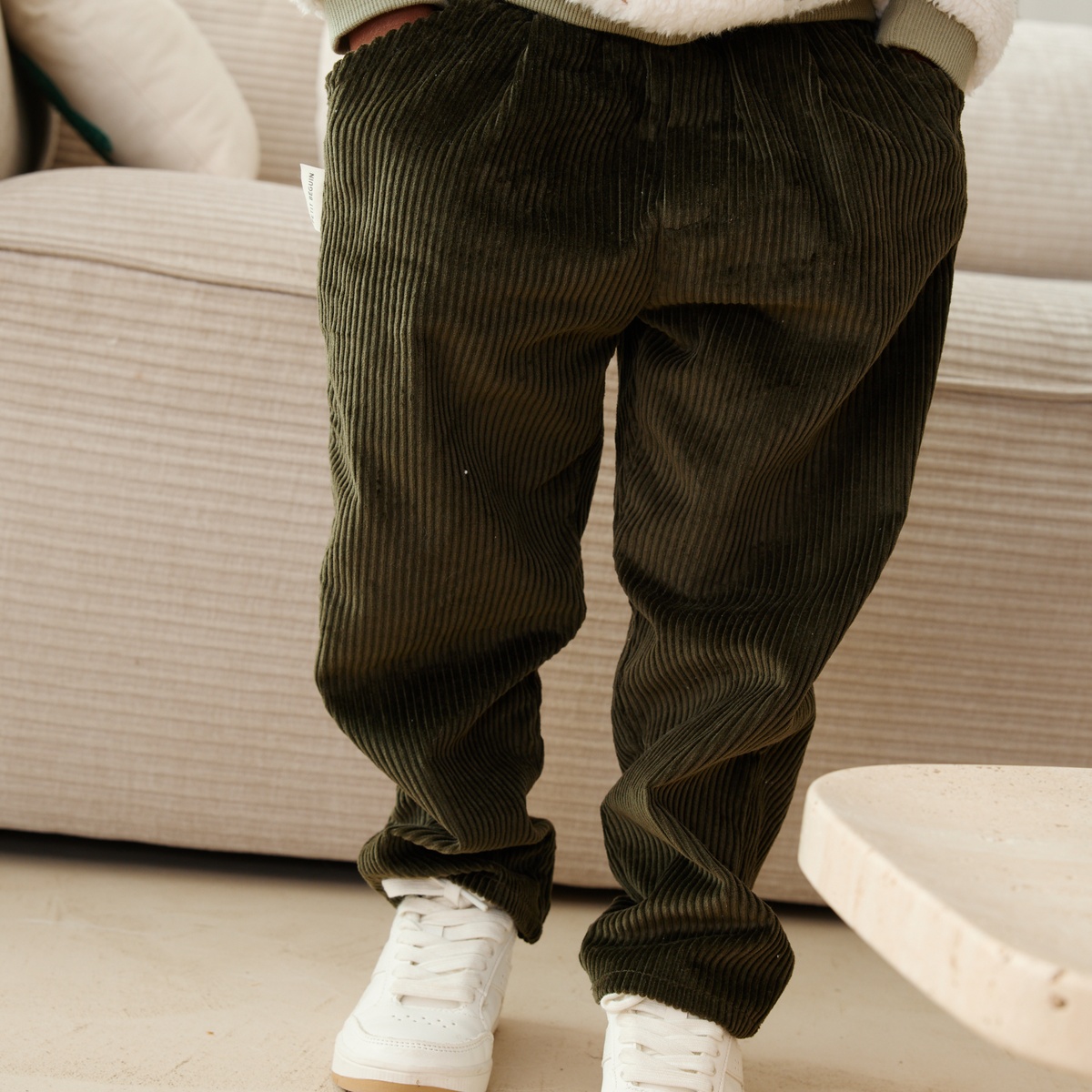 Pantalon bébé en velours côtelé Pistache vert, PETIT BEGUIN