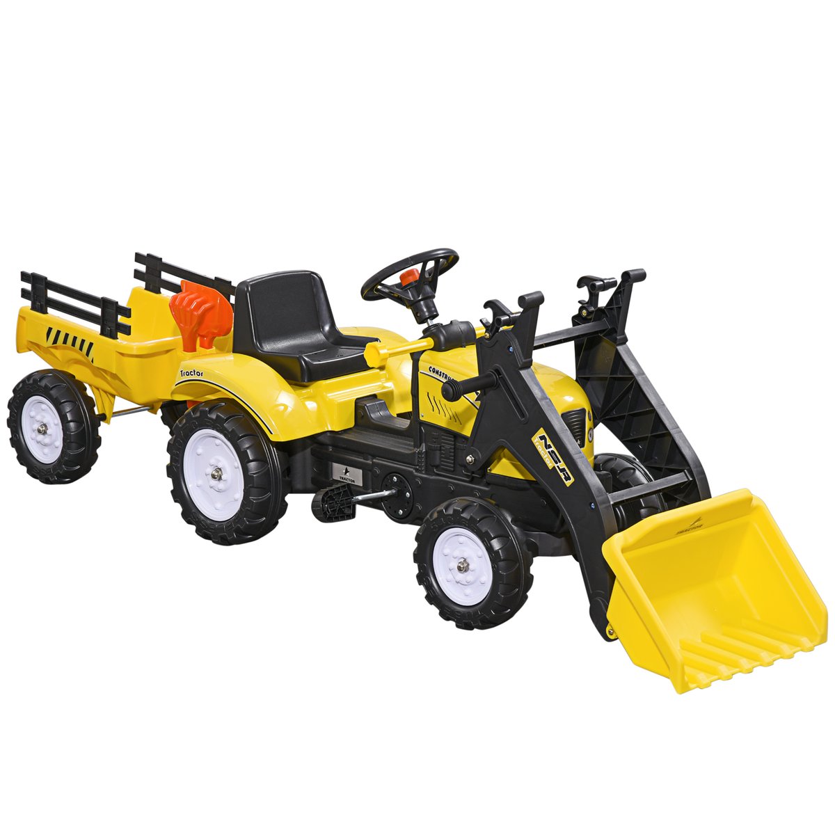 Voiture de chantier pour enfants Plastique jaune et noir, HOMCOM