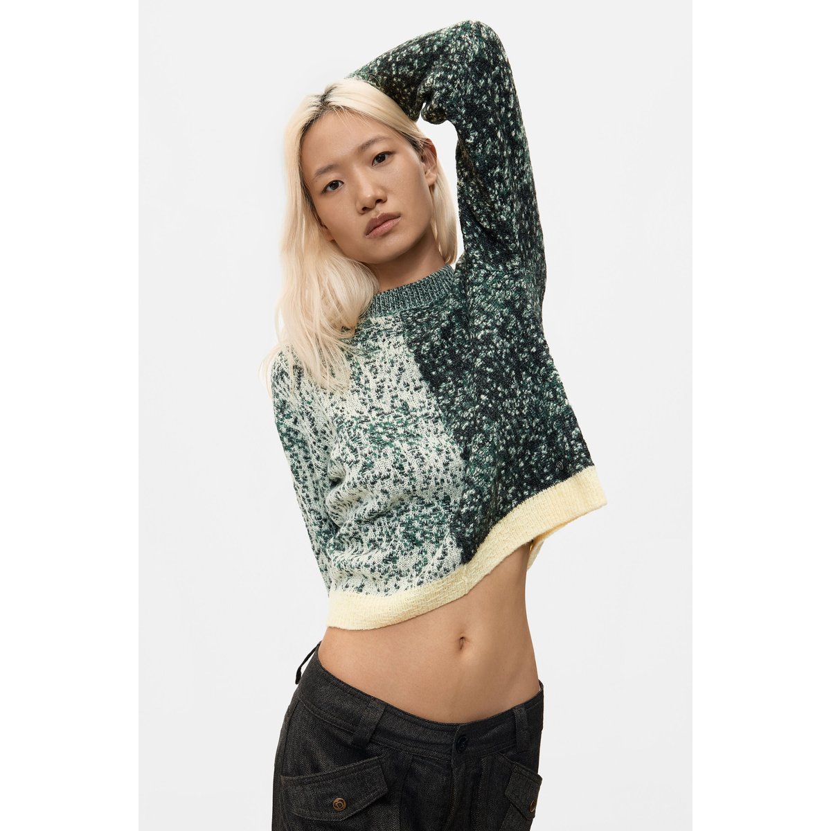 Pull en grosse maille vert, DESIGUAL