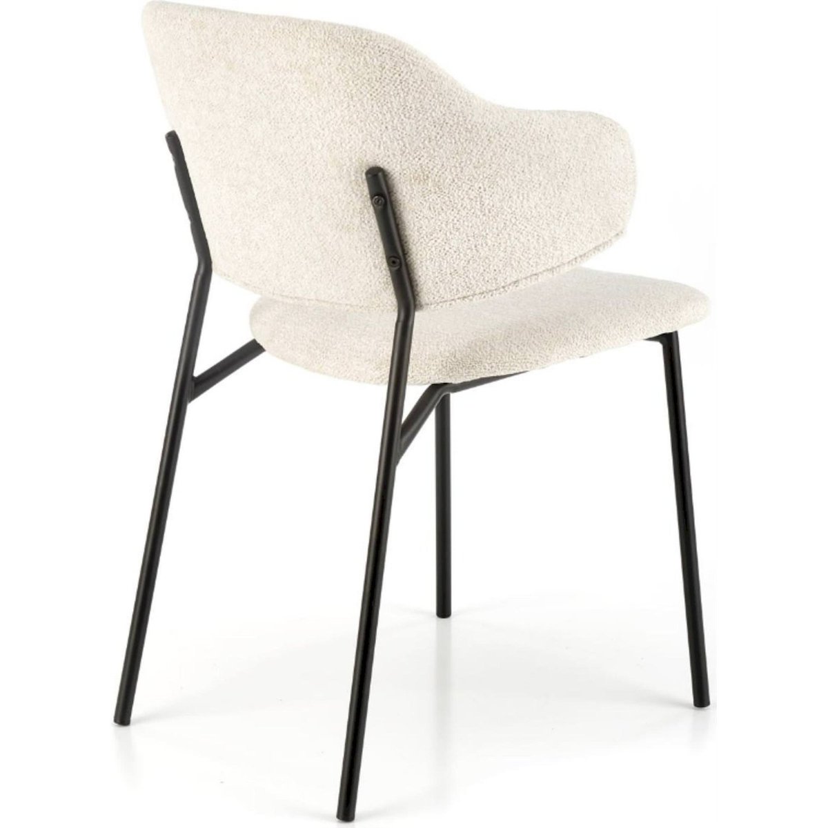 Chaise à accoudoirs tapissée ROOMELY crème chenille, RECOLLECTION