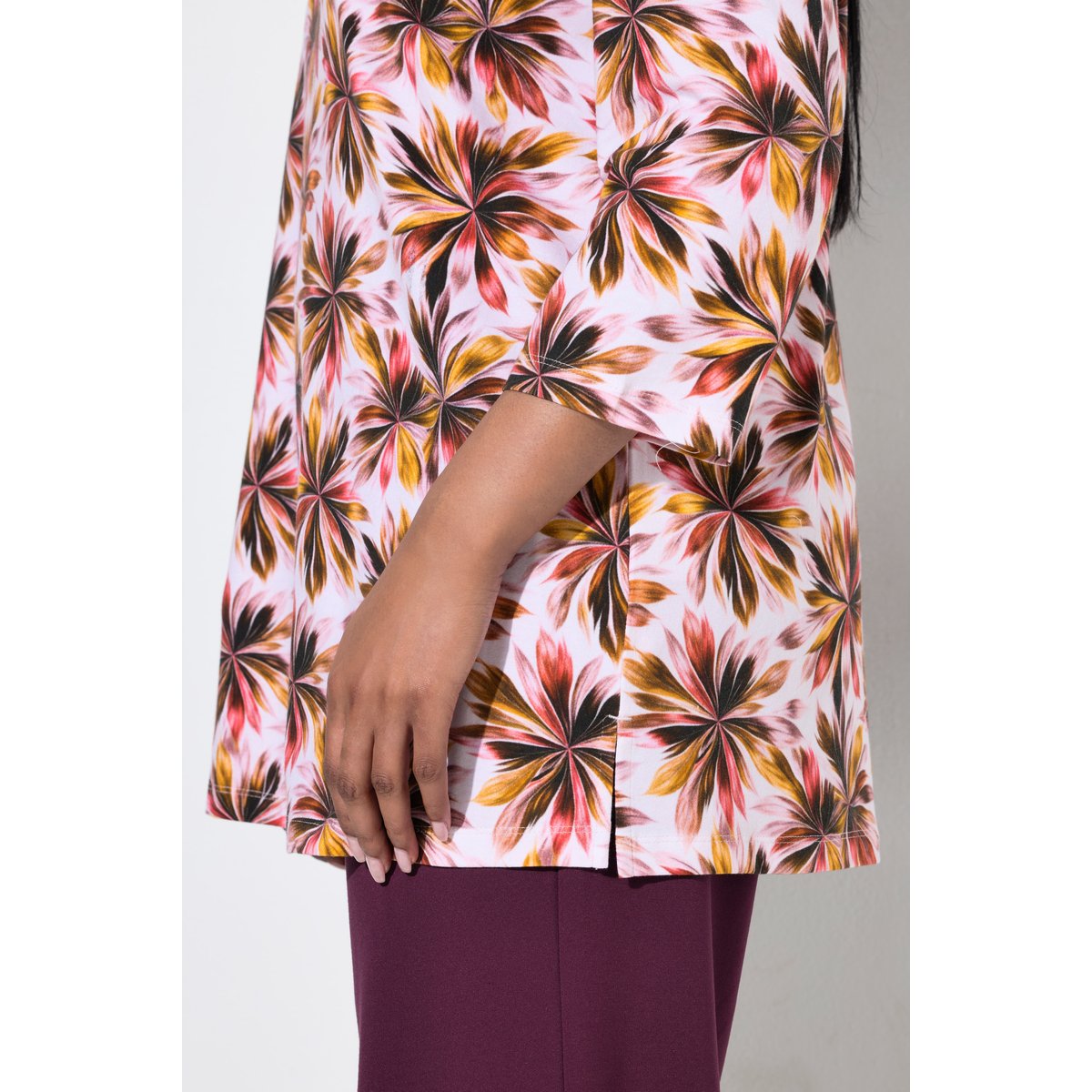 T-shirt en coton Pima prune foncé, ULLA POPKEN