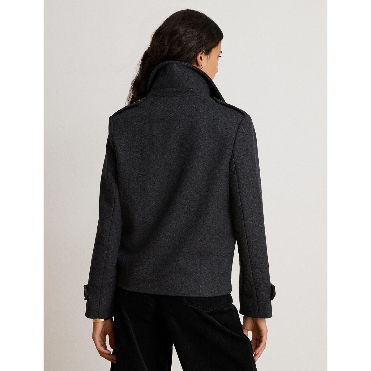 Manteau court croisé gris, LAUREN RALPH LAUREN