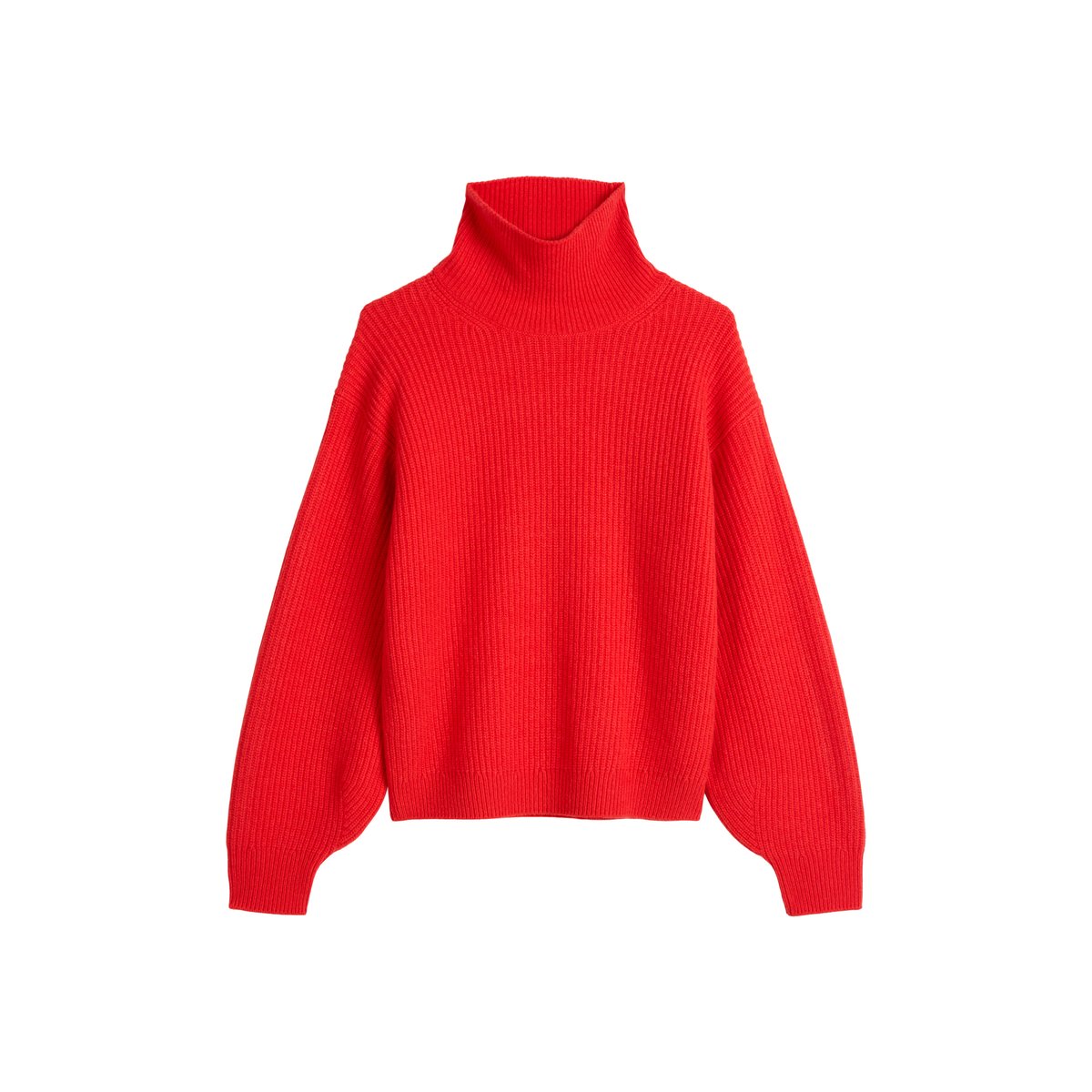 Pull en maille relaxed en mélange moelleux de laine mérinos rouge clair, MARC O'POLO