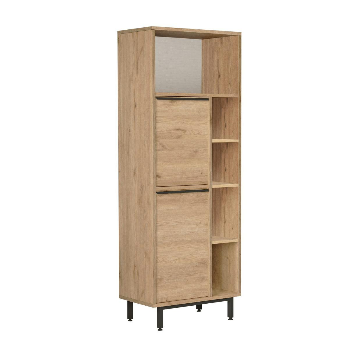 Colonne rangement cuisine niche micro-ondes décor bois JENA bois naturel, PIER IMPORT