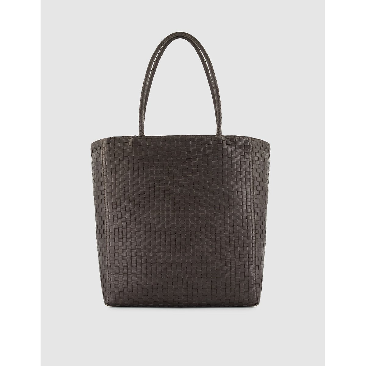Sac tote en cuir tressé fauve, IKKS