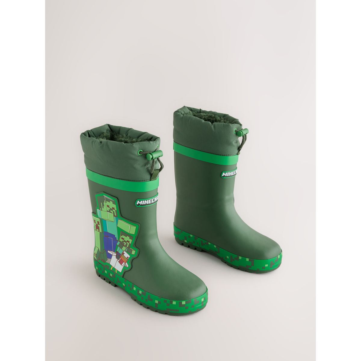 Bottes en caoutchouc à revers minecraft vert, NEXT