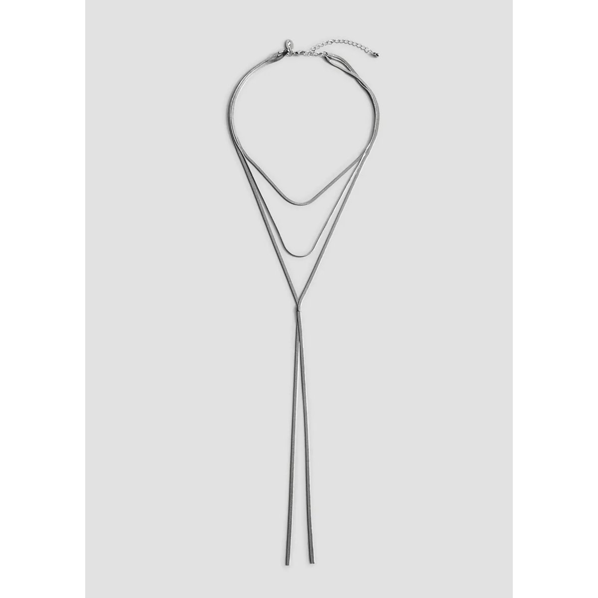 Collier cascade bi-matière argent, MANGO