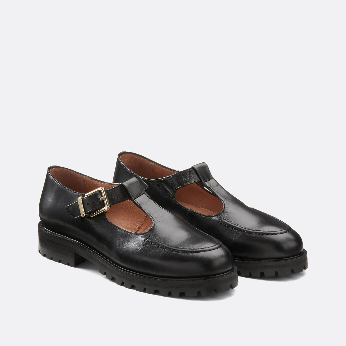 Mocassins en cuir noir, LA REDOUTE COLLECTIONS