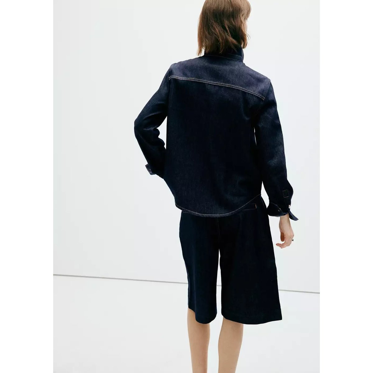 Chemise denim poches bleu, MANGO