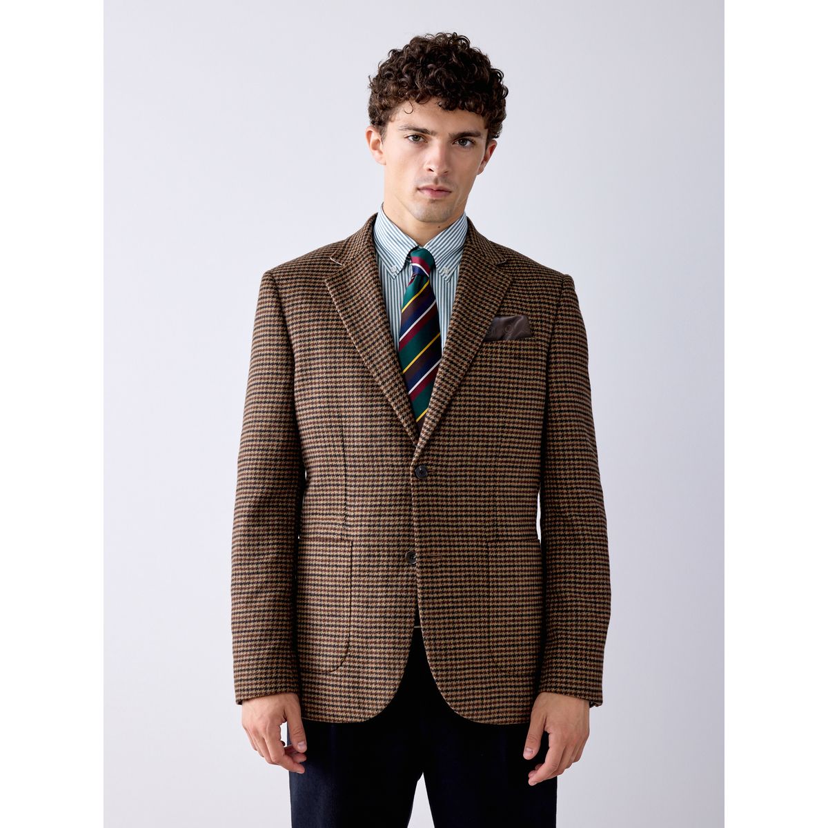 Blazer à carreaux pied-de-poule marron, NEXT