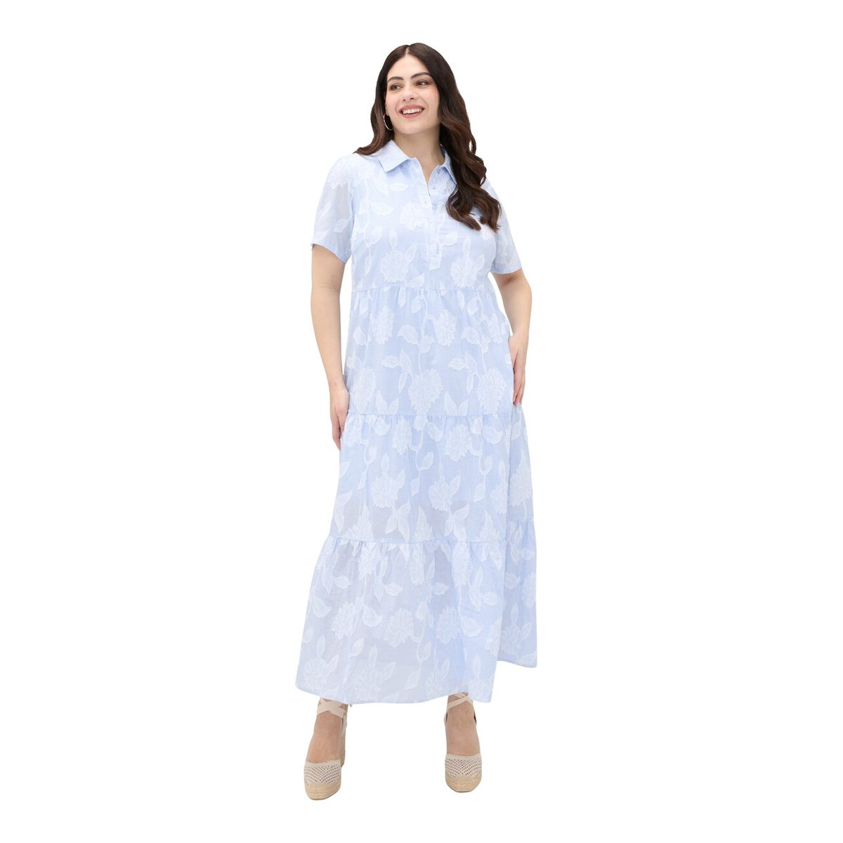 Robe longue chemise bleu, FIORELLA RUBINO