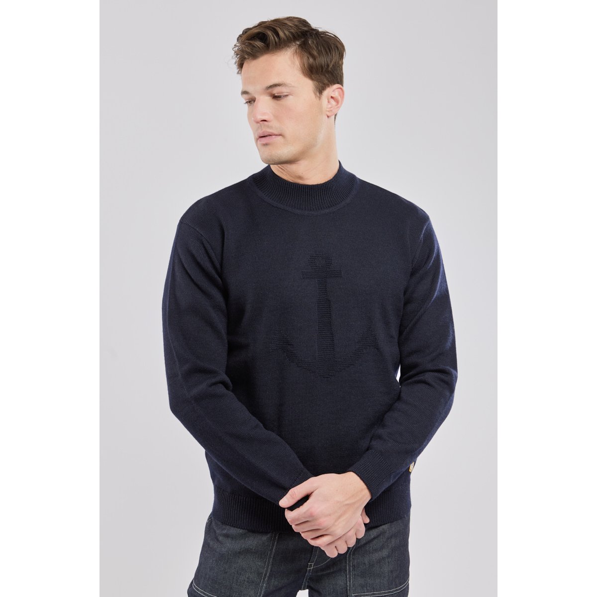 Pul col montant Ancre - laine navire, ARMOR-LUX