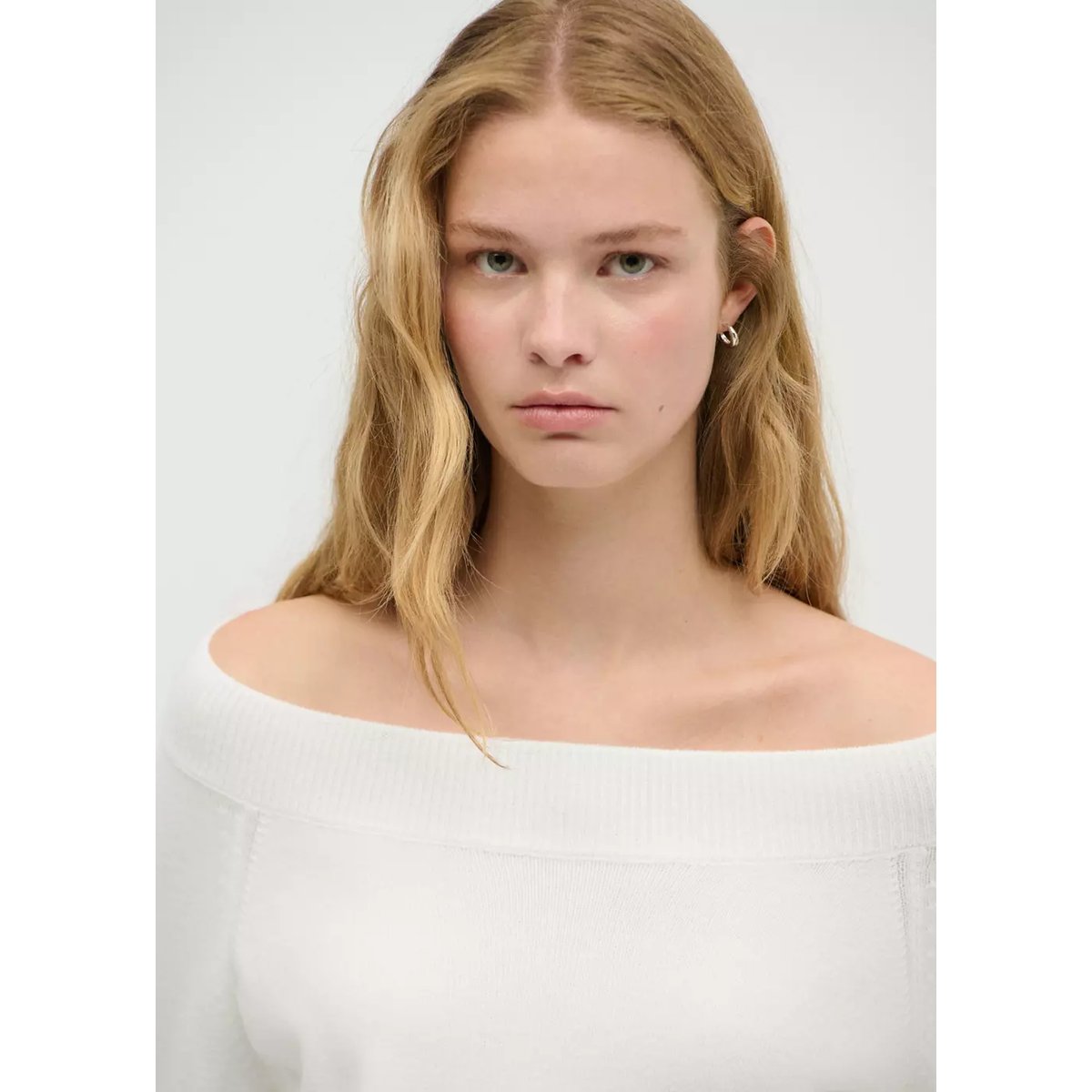 Pull-over col bateau blanc cassé, MANGO TEEN
