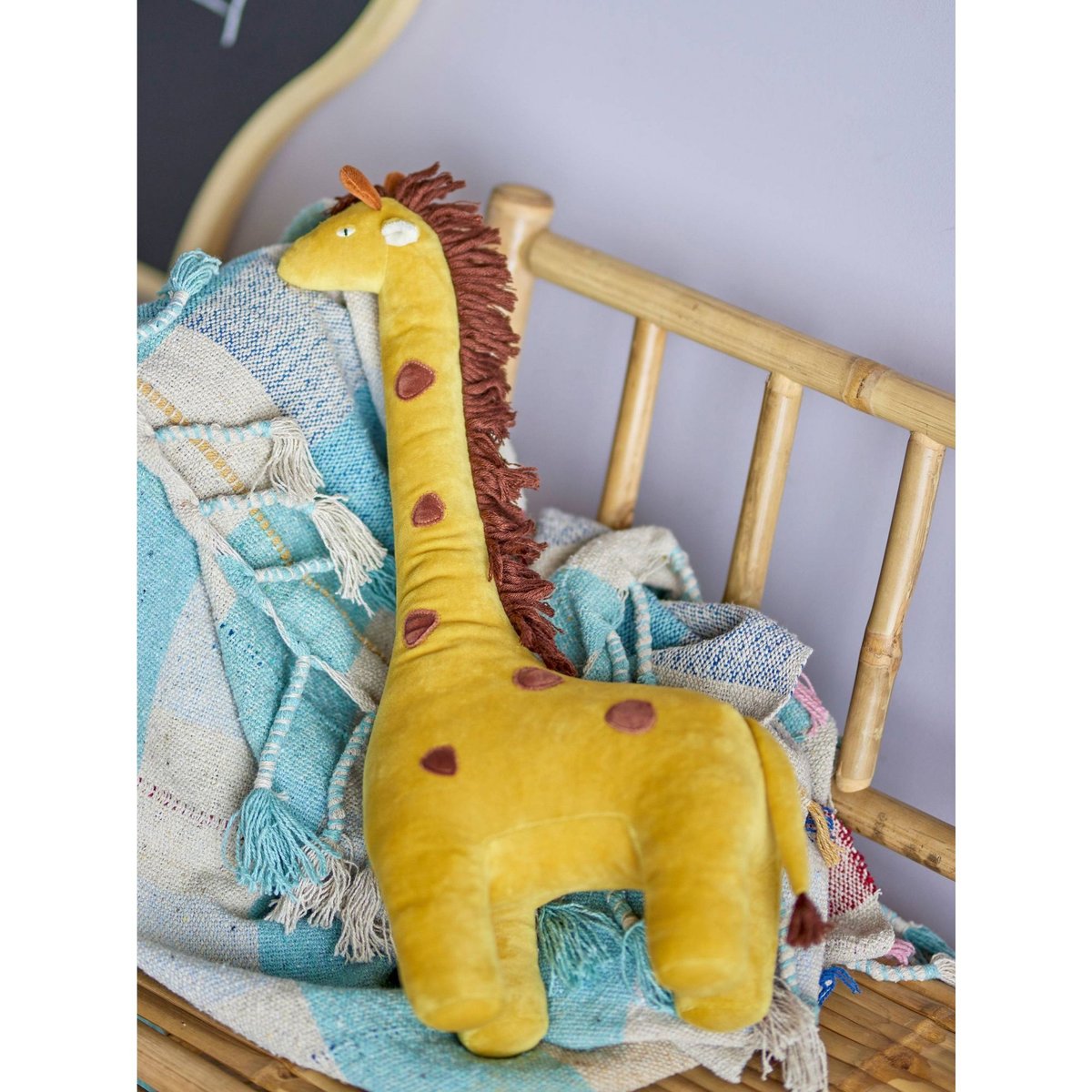 Peluche géante girafe 46 cm couleur unique, BLOOMINGVILLE