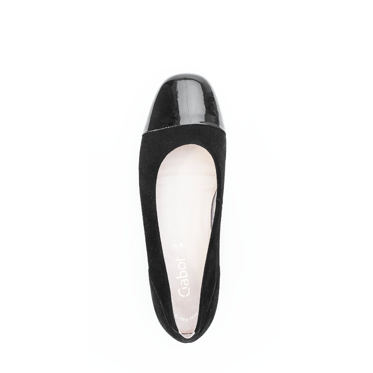Ballerines en cuir à talon décroché noir, GABOR