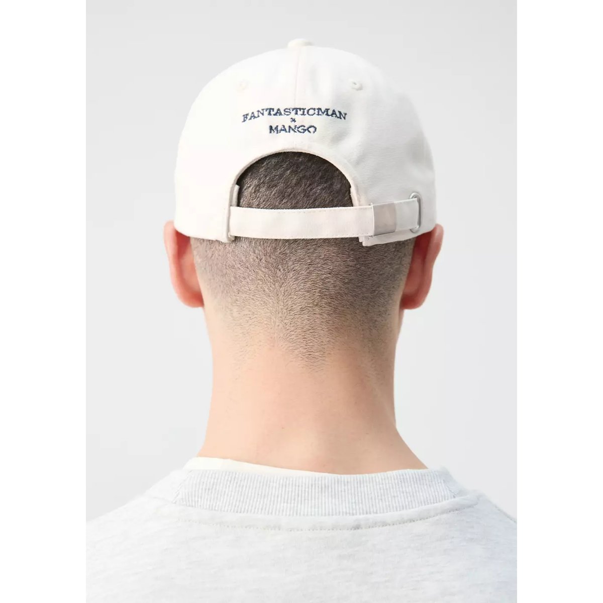 Casquette brodée coton blanc cassé, MANGO MAN