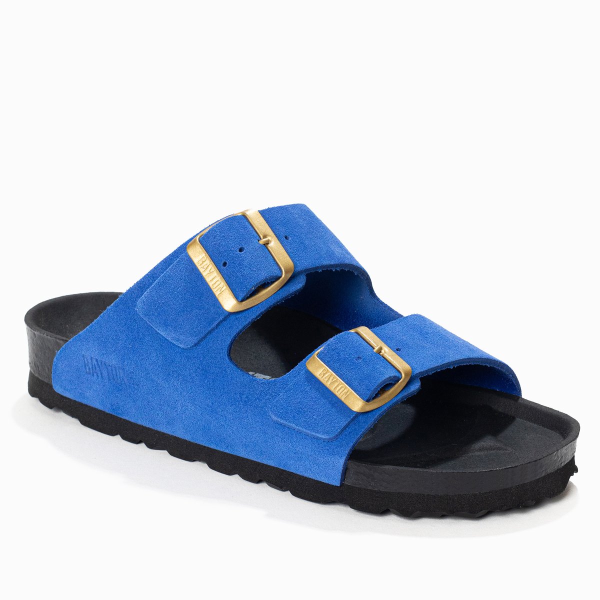 Sandales en cuir suédé ATLAS bleu, BAYTON