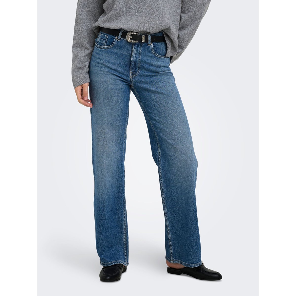 Jean À Jambe Large medium blue denim 1, ONLY