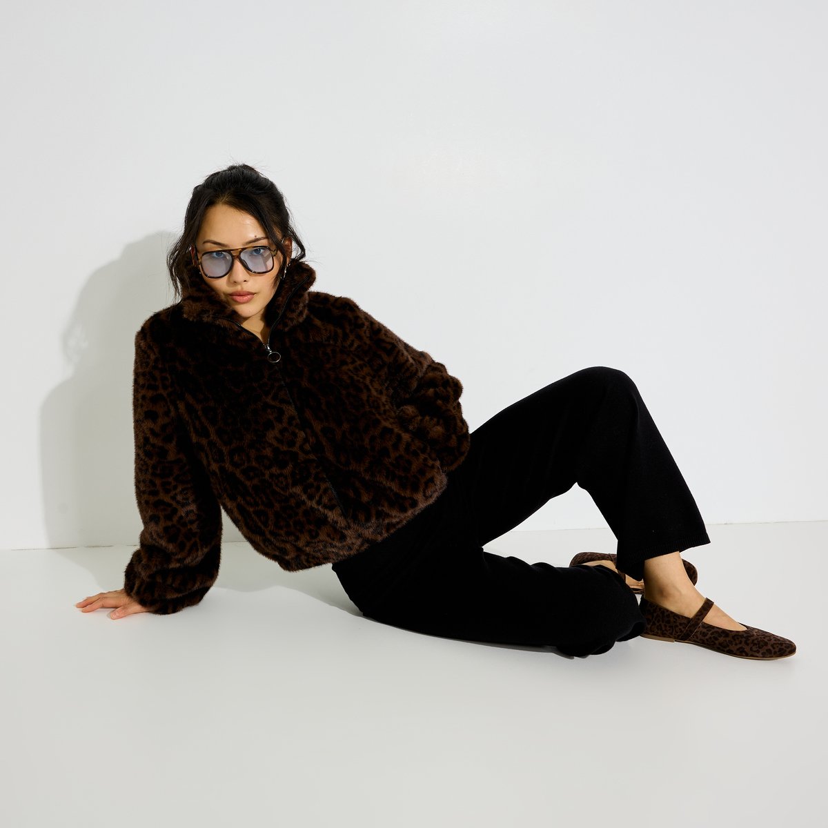 Manteau court léopard marron, GRAIN DE MALICE