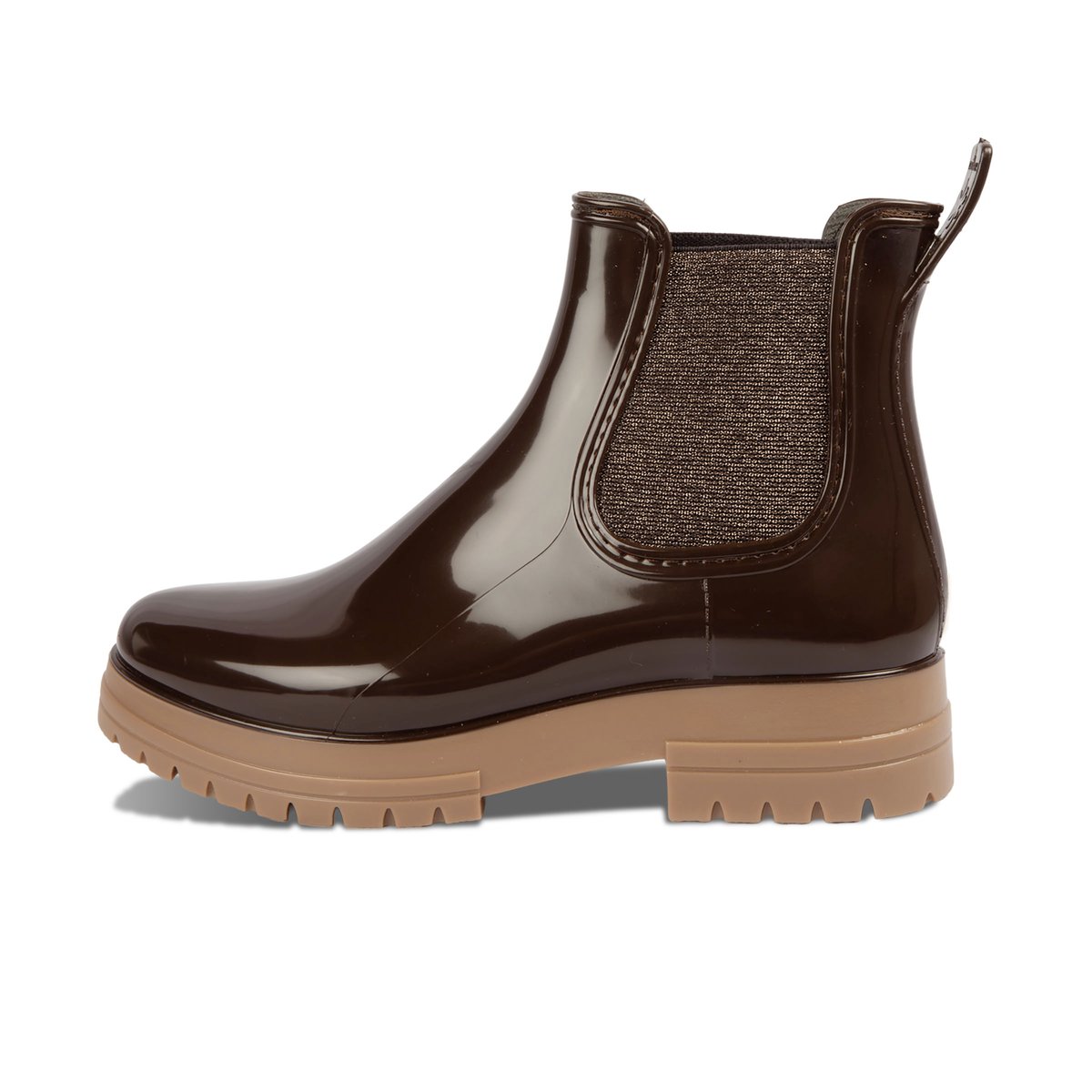 Bottines de pluie crantées marron/beige, JULES & JENN