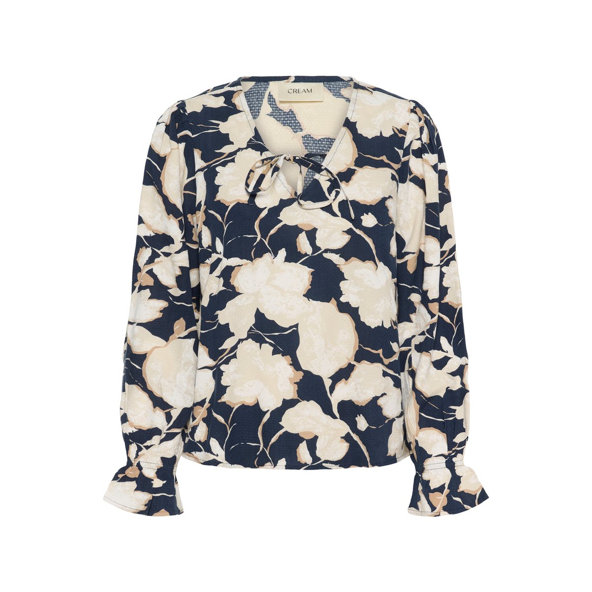 Blouse à manches longues bleu navy floral, CREAM