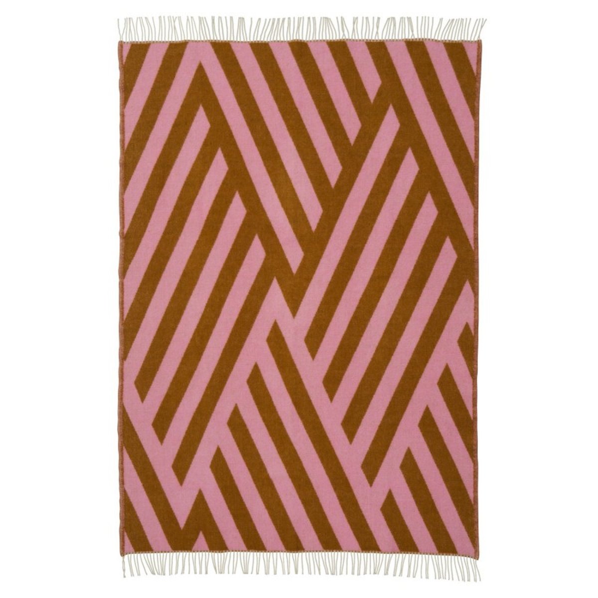 Plaid design laine d'agneau brossée Tangent rose, KLIPPAN