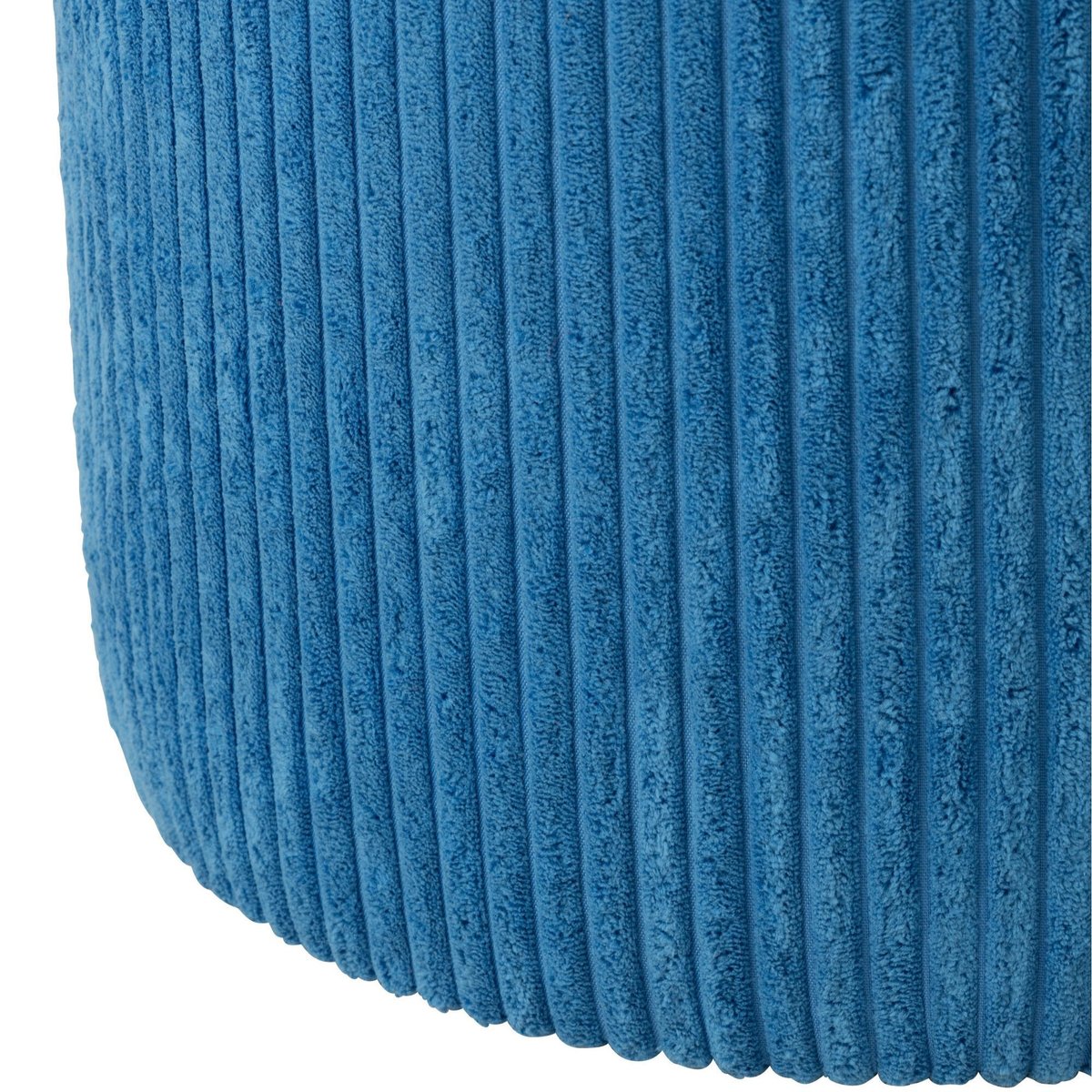 Poufs tabourets ronds en velours côtelé (lot de 2) - CHARLISE bleu, HELLIN, DEPUIS 1862