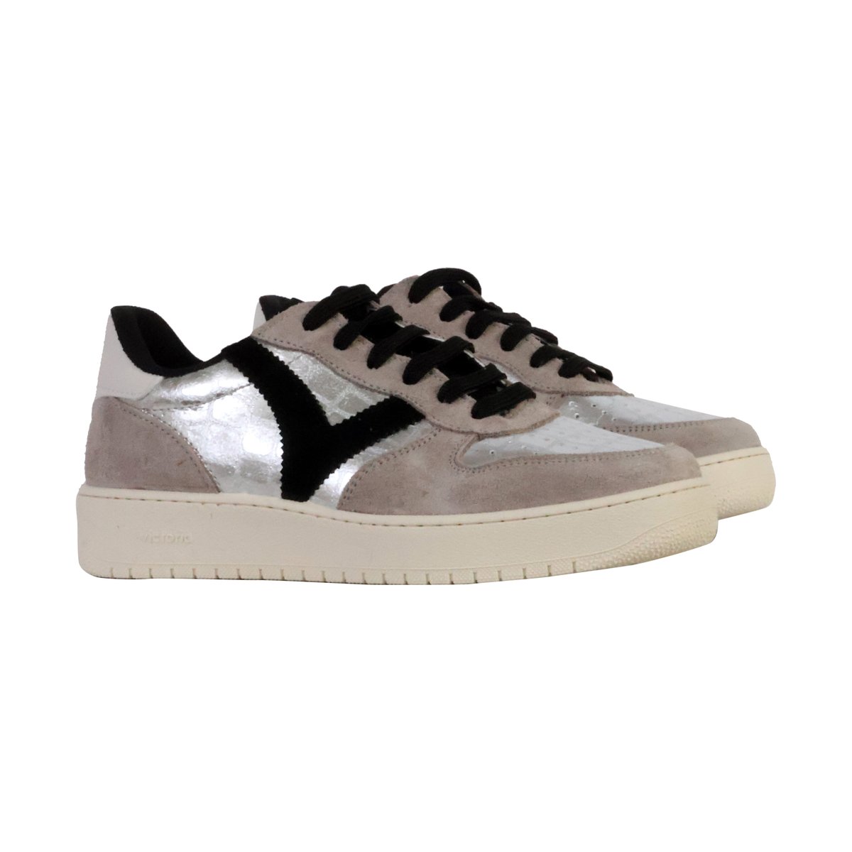 Baskets en cuir Madrid plata, VICTORIA