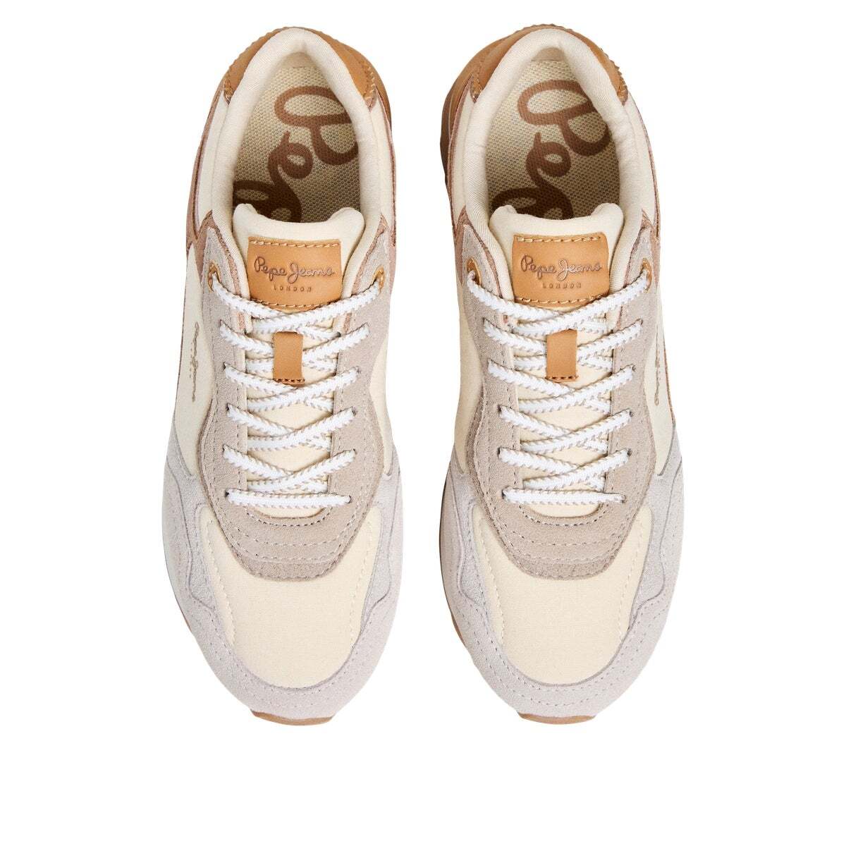 Ball - Baskets En Cuir Avec Clous blanche bougie, PEPE JEANS